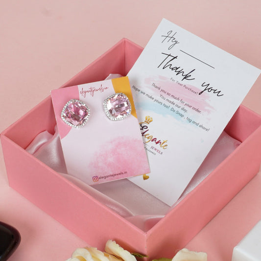 Zircon Big Pink Studs