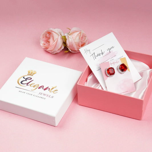 Zircon Big Red Studs