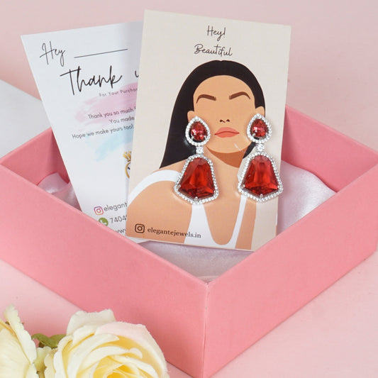 Flamboyant Red Ruby Zircon Earrings