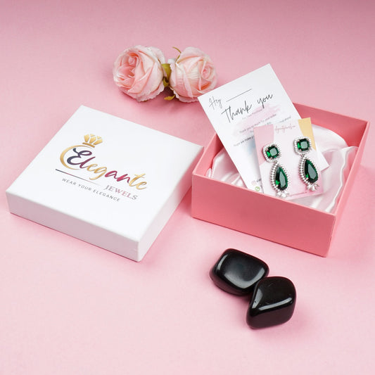 Green Zircon Diamond Drop Earrings