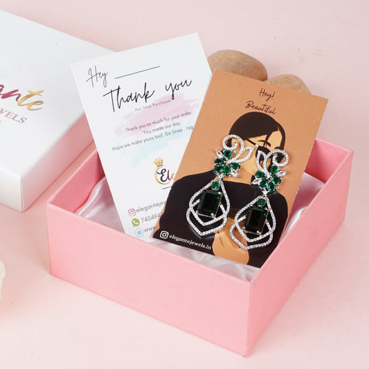 Emerald Green Diamond Earrings