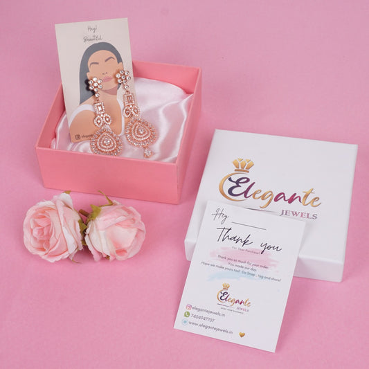 Rose Gold plated Diamond Drop Earrings