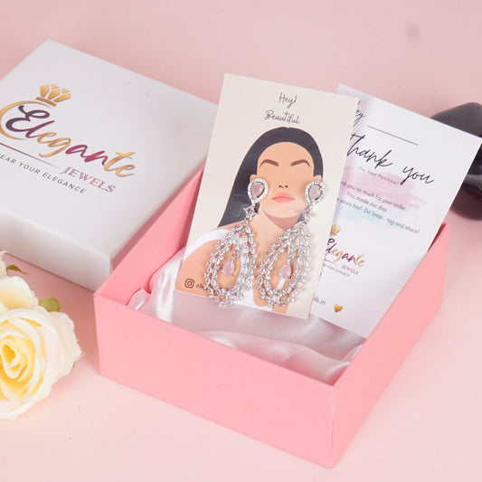 Elegante Pink Drop Danglers