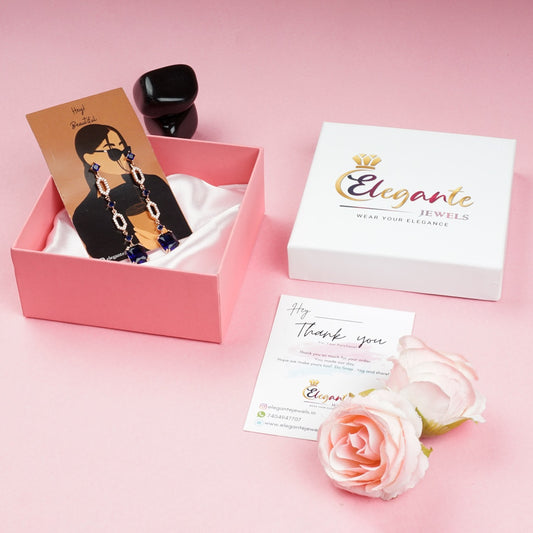 Blue Zircon Rose Gold Plated Danglers