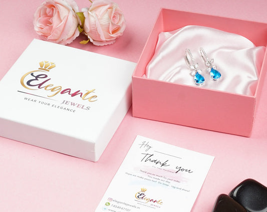 Zircon Sky Blue Drop Earrings