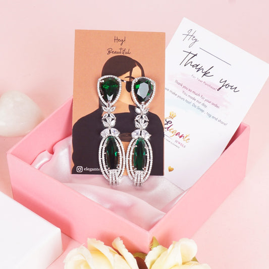 Zircon Green Diamond Drop Danglers