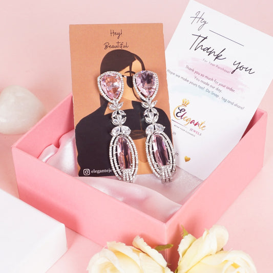 Zircon Pink Diamond Drop Danglers