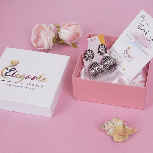 Elegante Oxydized Jhumka Earrings