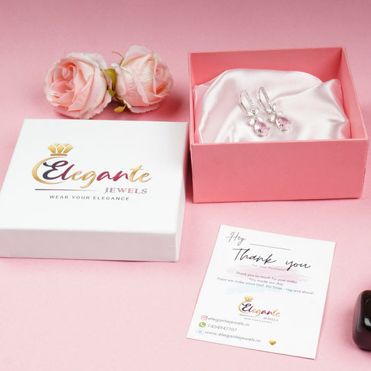 Pink Zircon Drop Earrings