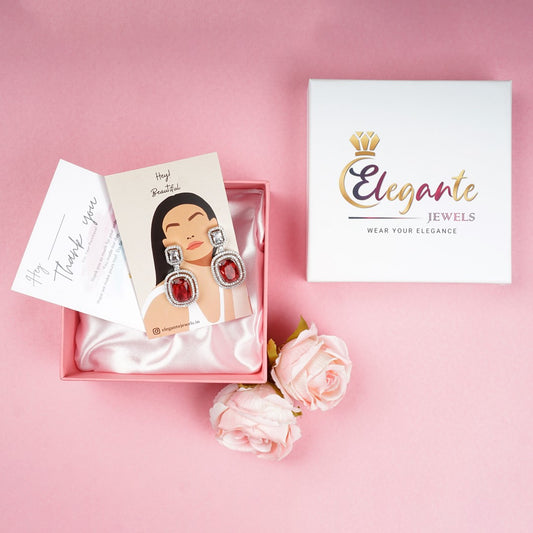 Zircon Red Diamond Earrings