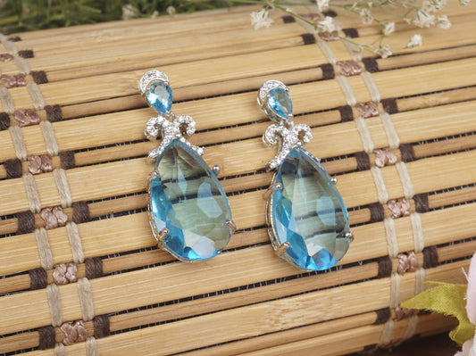 Stunning Big Blue Doublet Premium Earrings